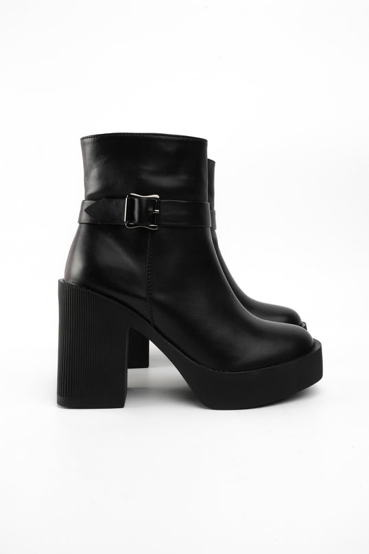 Botines negros tacón ancho