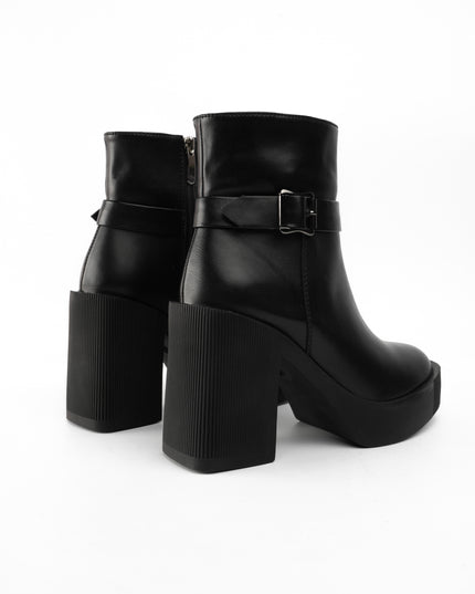 Botines negros tacón ancho