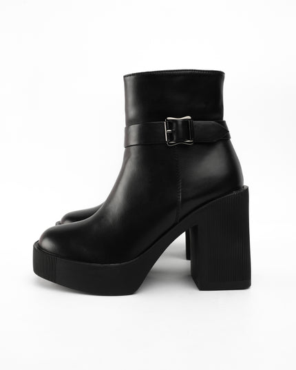 Botines negros tacón ancho