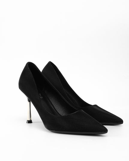 Tacón negro aplique mariposa