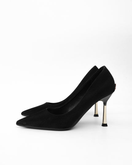 Tacón negro aplique mariposa