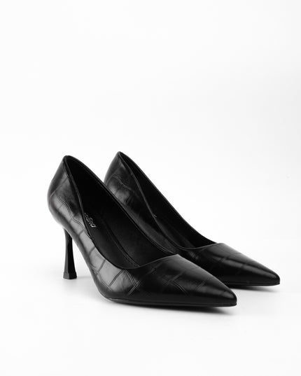Tacón negro craquelado