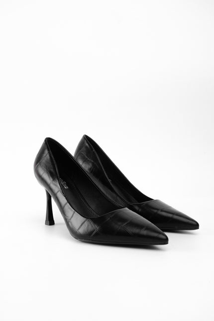 Tacón negro craquelado