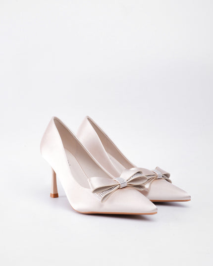 Tacón beige alto moño