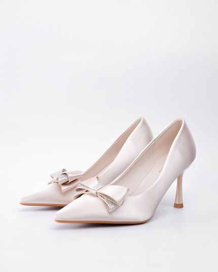 Tacón beige alto moño