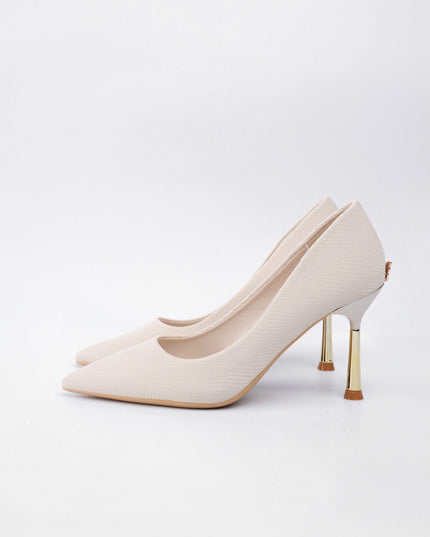 Tacón beige aplique mariposa