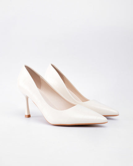 Tacón blanco craquelado