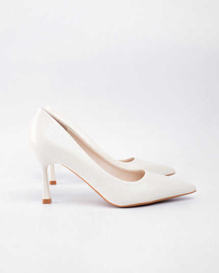 Tacón blanco craquelado