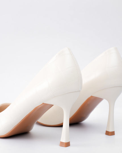 Tacón blanco craquelado