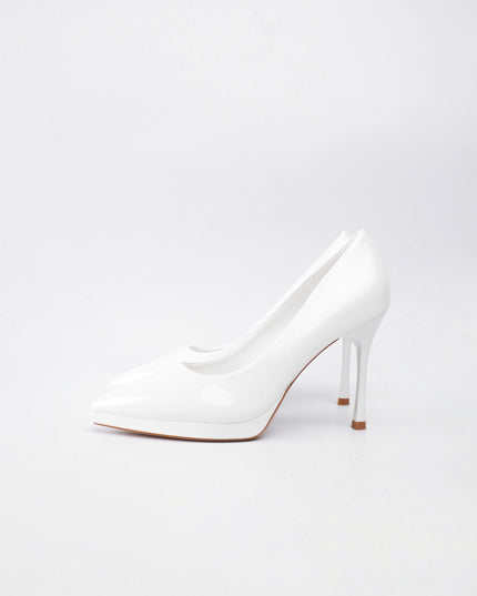 Tacón blanco charol alto