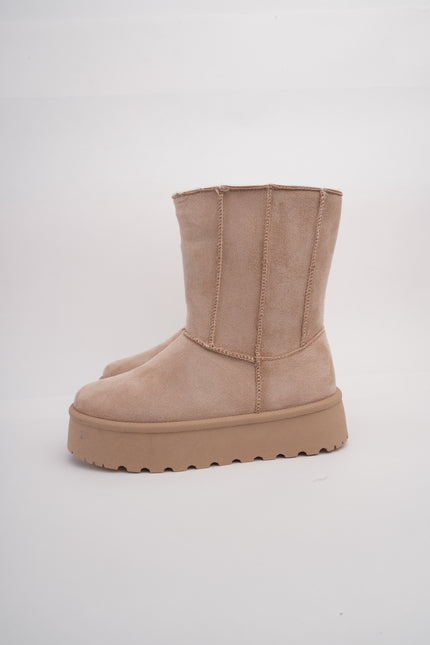 Botas tipo invierno arena x peluche interno