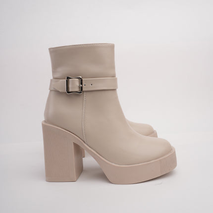 Botines hueso tacón ancho