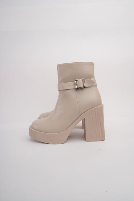 Botines hueso tacón ancho