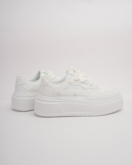 Tenis blancos x suela gruesa