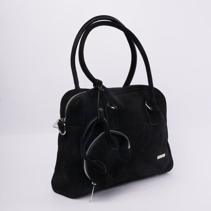 Bolso negro mediano con monedero pequeño
