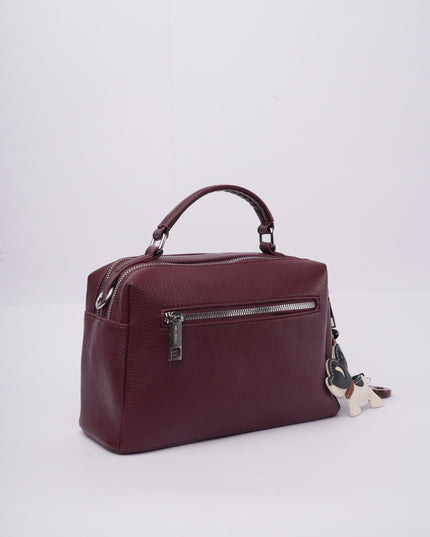 Bolso vinotinto mediano con charms