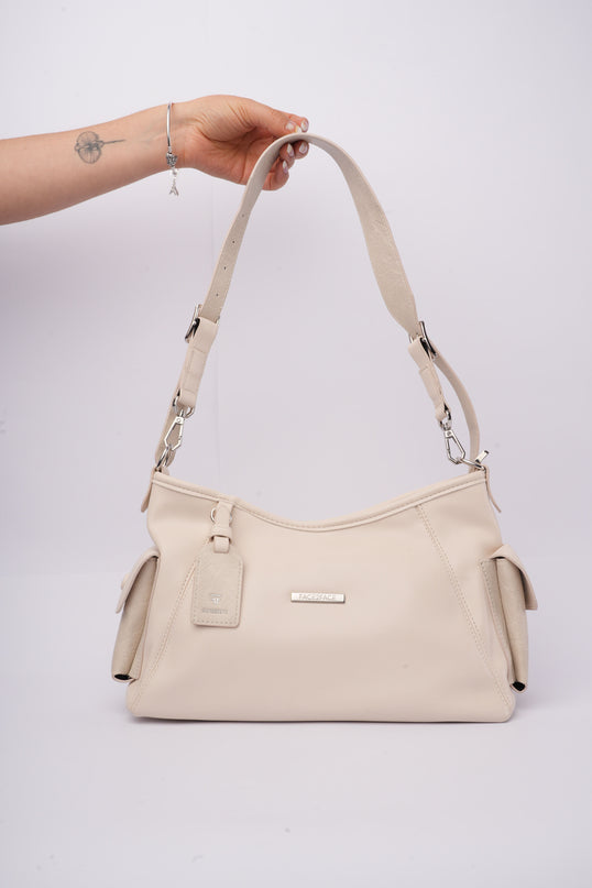 Bolso mediano ajustable beige