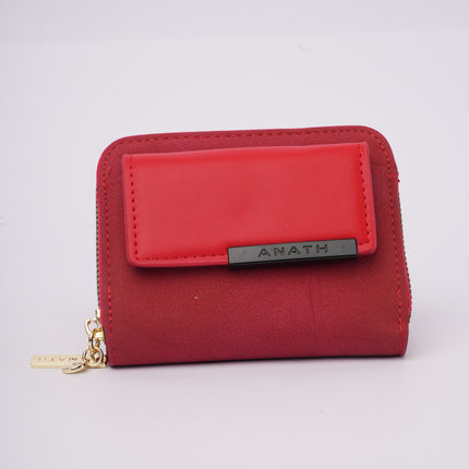 Billetera cuadrada rojo con diseño frontal