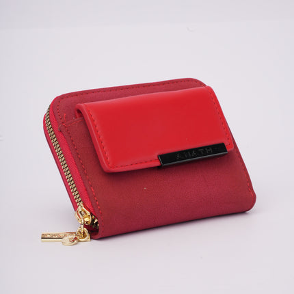 Billetera cuadrada rojo con diseño frontal