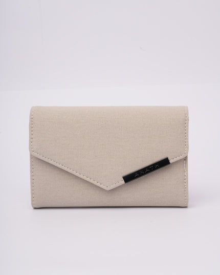 Billetera beige cierre punta