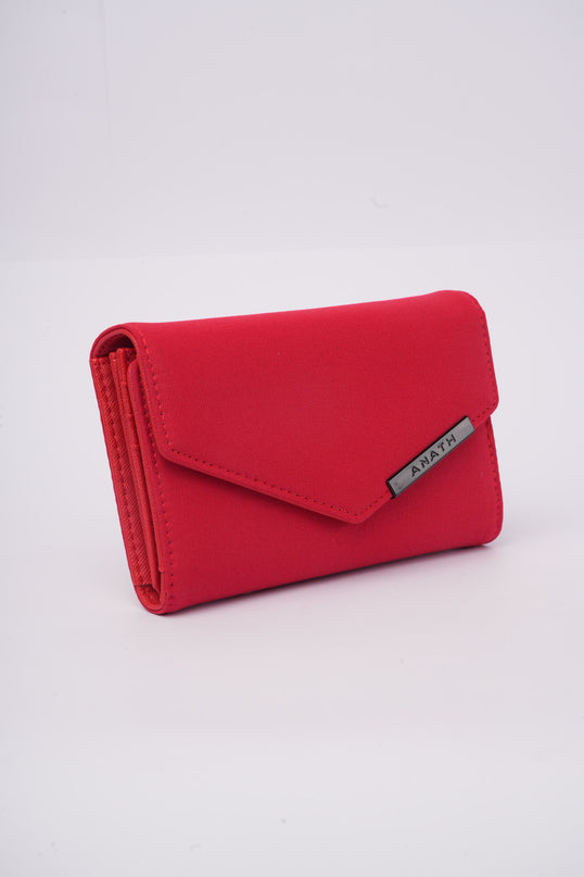 Billetera roja cierre punta