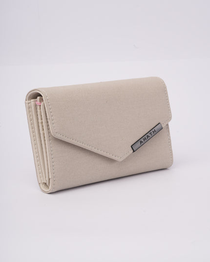 Billetera beige cierre punta