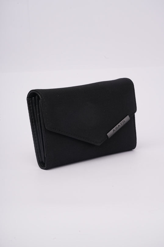 Billetera negra cierre punta