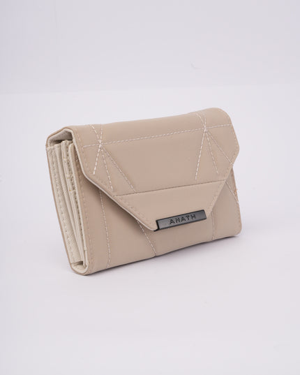 Billetera beige con cierre