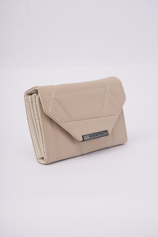 Billetera beige con cierre