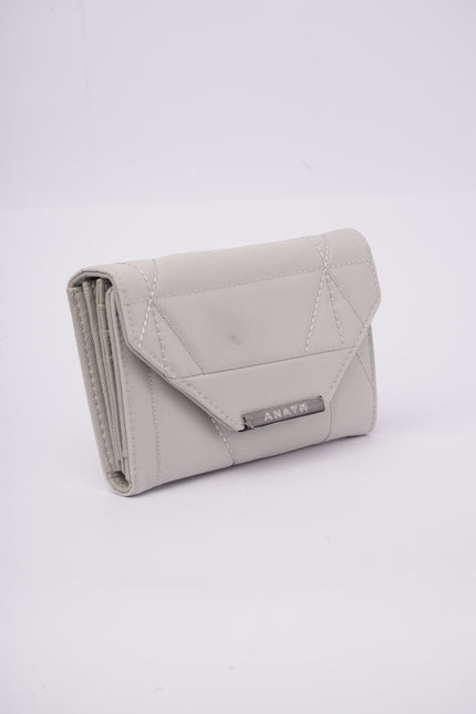 Billetera gris con cierre