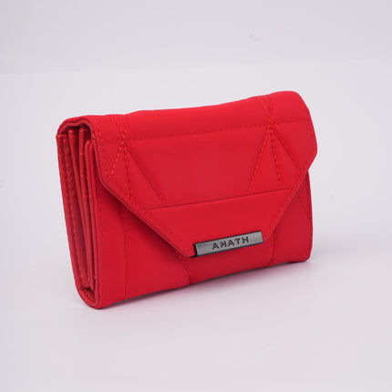 Billetera roja con cierre