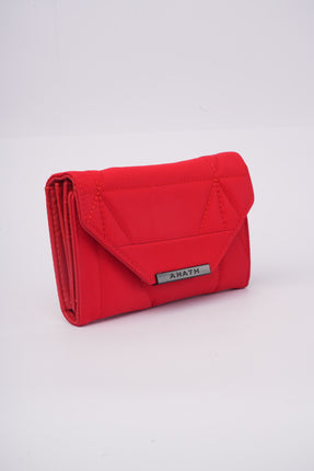 Billetera roja con cierre