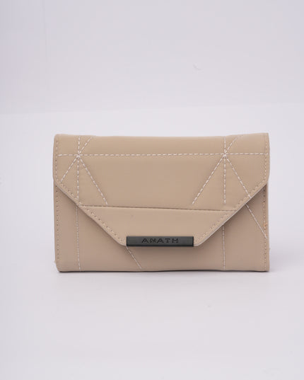 Billetera beige con cierre