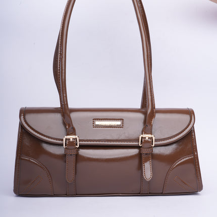 Bolso brillante café trendy