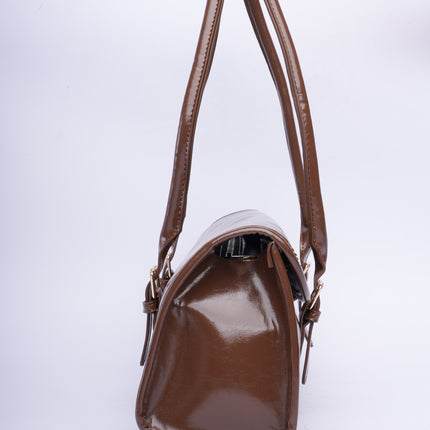 Bolso brillante café trendy