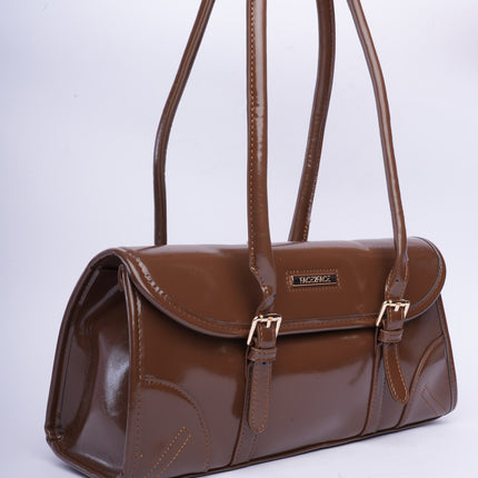 Bolso brillante café trendy