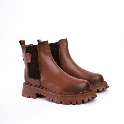 Botines café x elástico