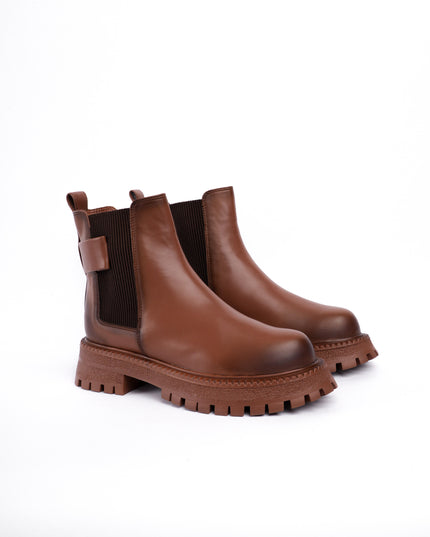 Botines café x elástico