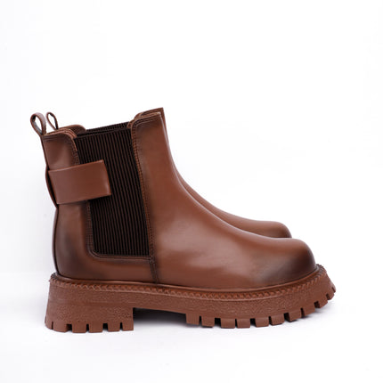 Botines café x elástico
