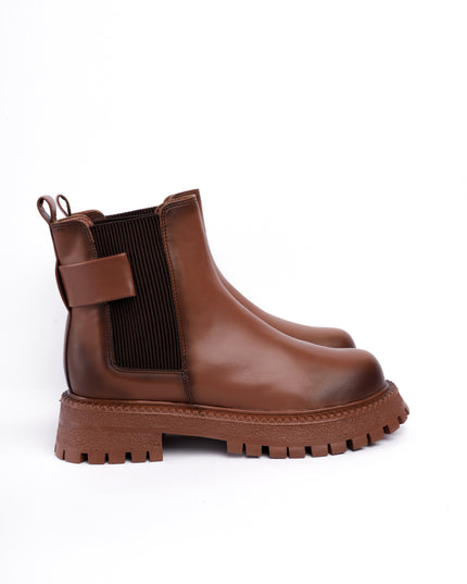 Botines café x elástico