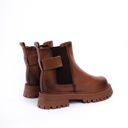 Botines café x elástico