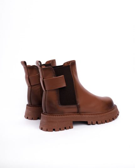Botines café x elástico