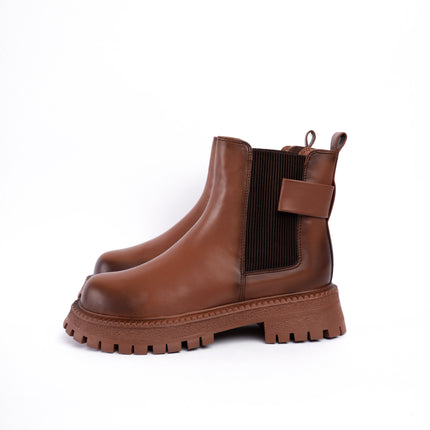 Botines café x elástico