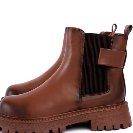 Botines café x elástico