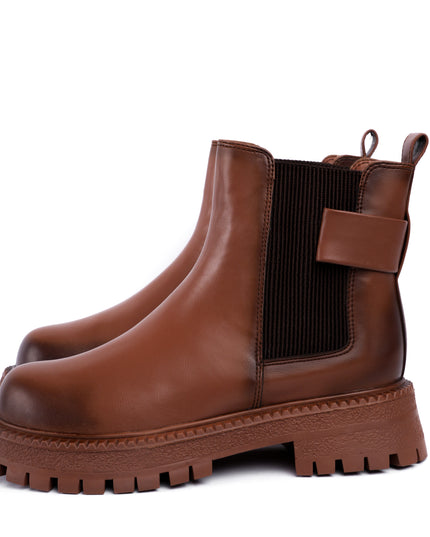 Botines café x elástico