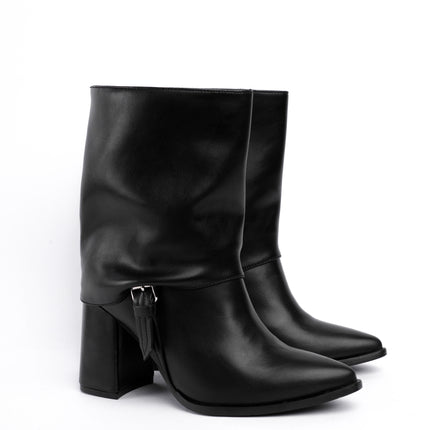 Botines negros elegantes x hebilla