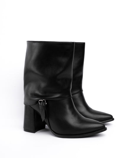 Botines negros elegantes x hebilla