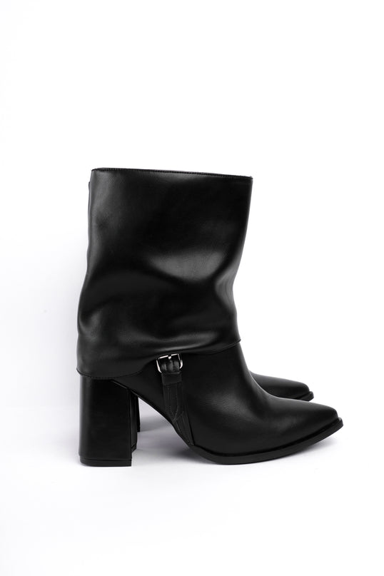 Botines negros elegantes x hebilla