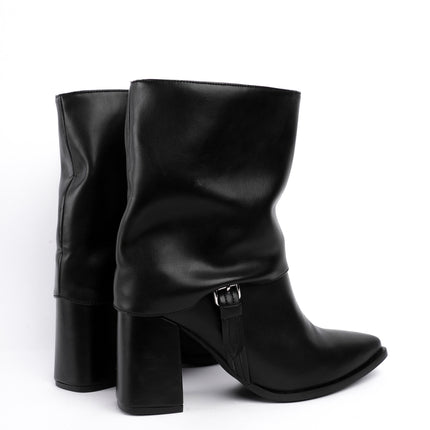 Botines negros elegantes x hebilla