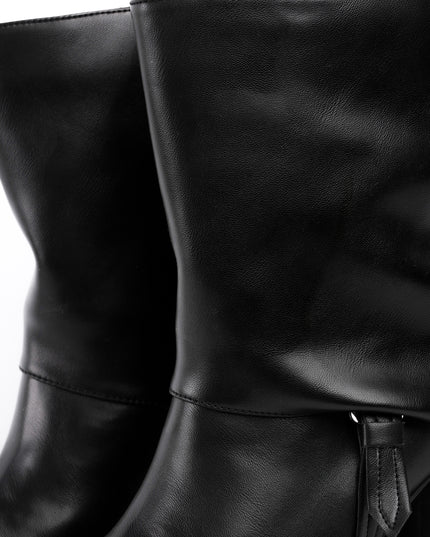 Botines negros elegantes x hebilla